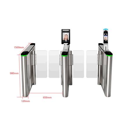 Brushless Wing Gate Face Recognition QR Access Modern Tech Office Pintu Canggih