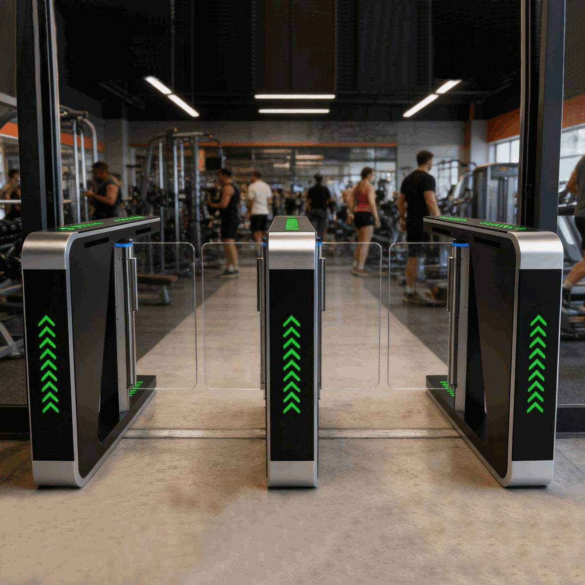 Gym Swing Barrier IP66 High Security Sensor Infrared Pintu Pembatas Otomatis