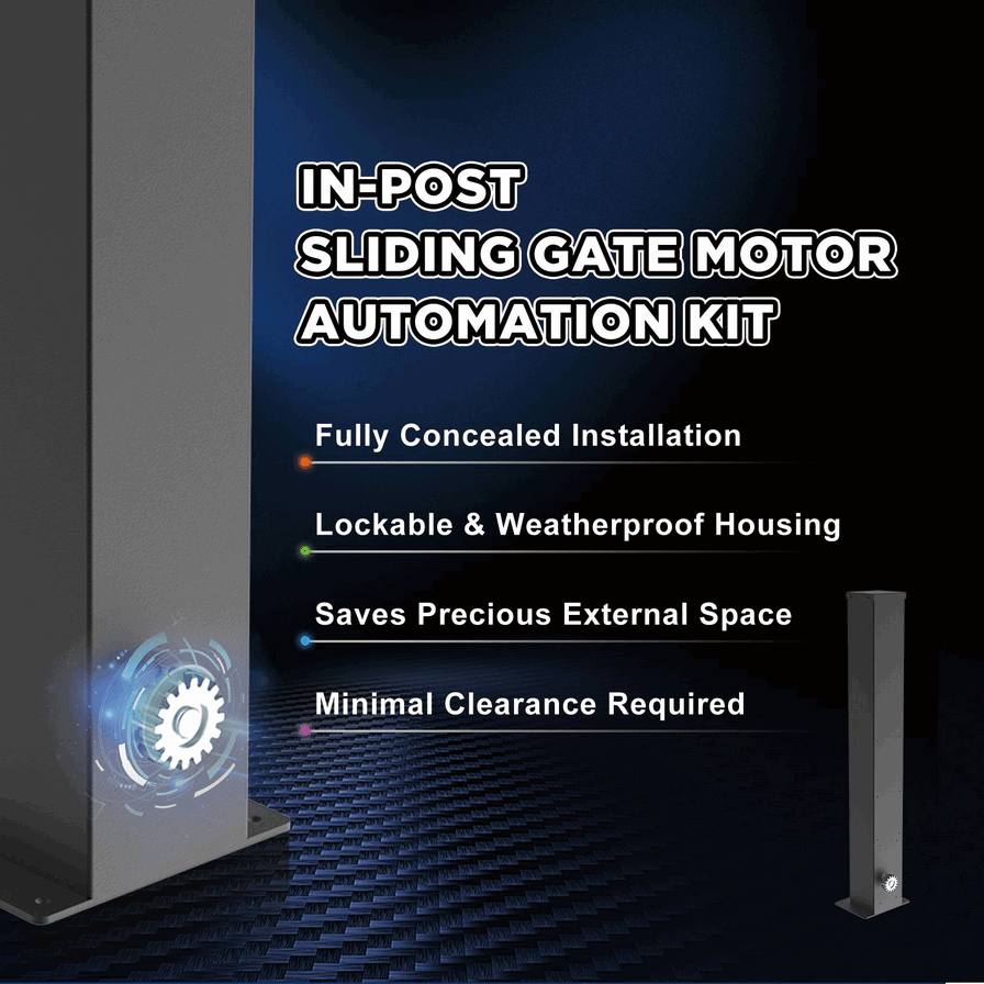 Pagar Otomatis Minimalis Modern Post Sliding Gate Termasuk Rel Gear Rack