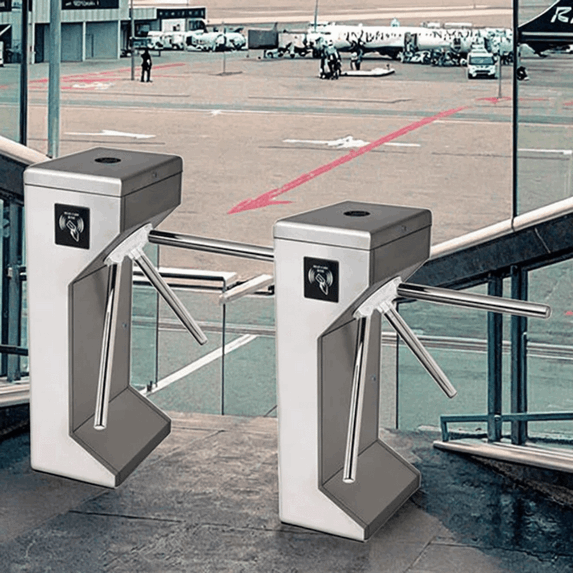 Turnstile Tripod Jakarta Office High Security Stainless Steel 304 Mesin Akses Kontrol Kantor