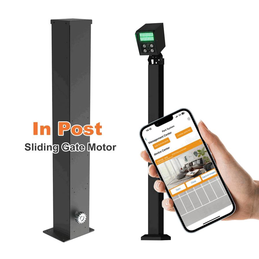 Mesin Pagar Tertanam Tiang In-Post Sliding Gate Integrasi Kamera LPR ANPR