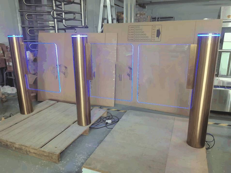 Pintu Swing Gate Supermarket Otomatis Sensor Induksi Tiang Ganda Pintu Masuk Ritel